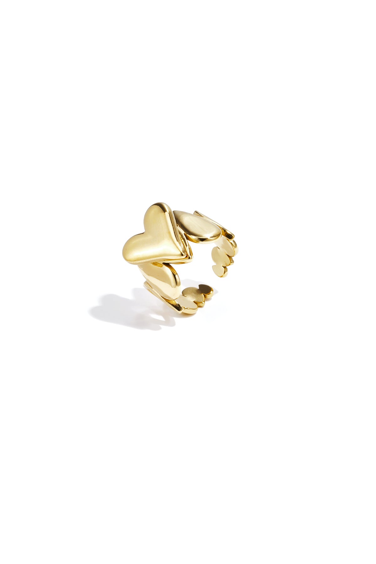 Statement-Ringe aus Edelstahl, Herz, Retro-Stil, romantische Alltagskollektion, Damenschmuck