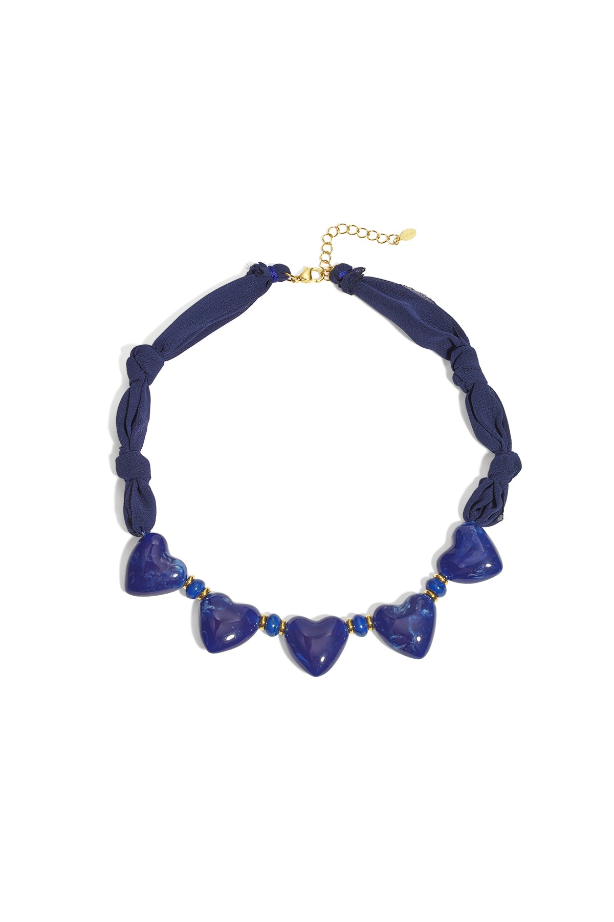 Stoffkette mit Herzperlen