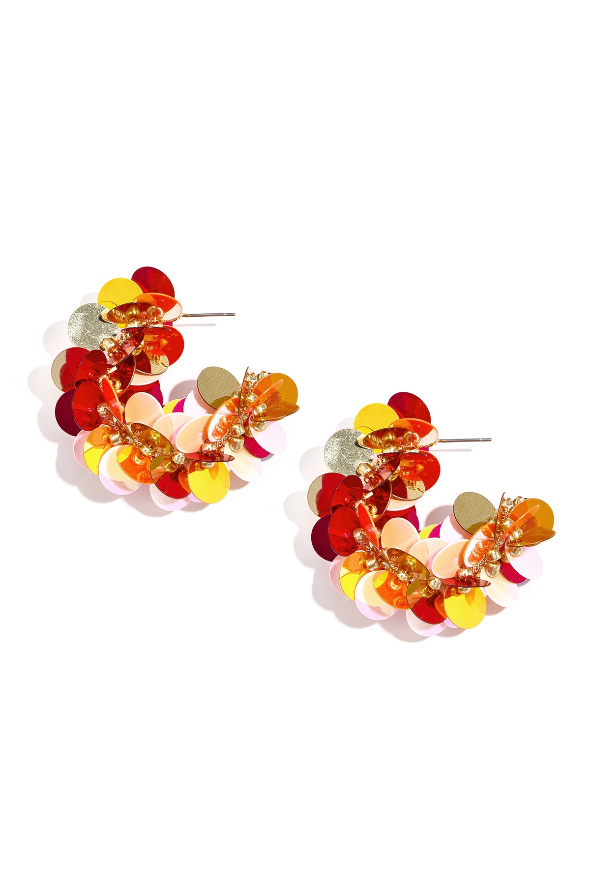 Creolen aus Pailletten und Perlen