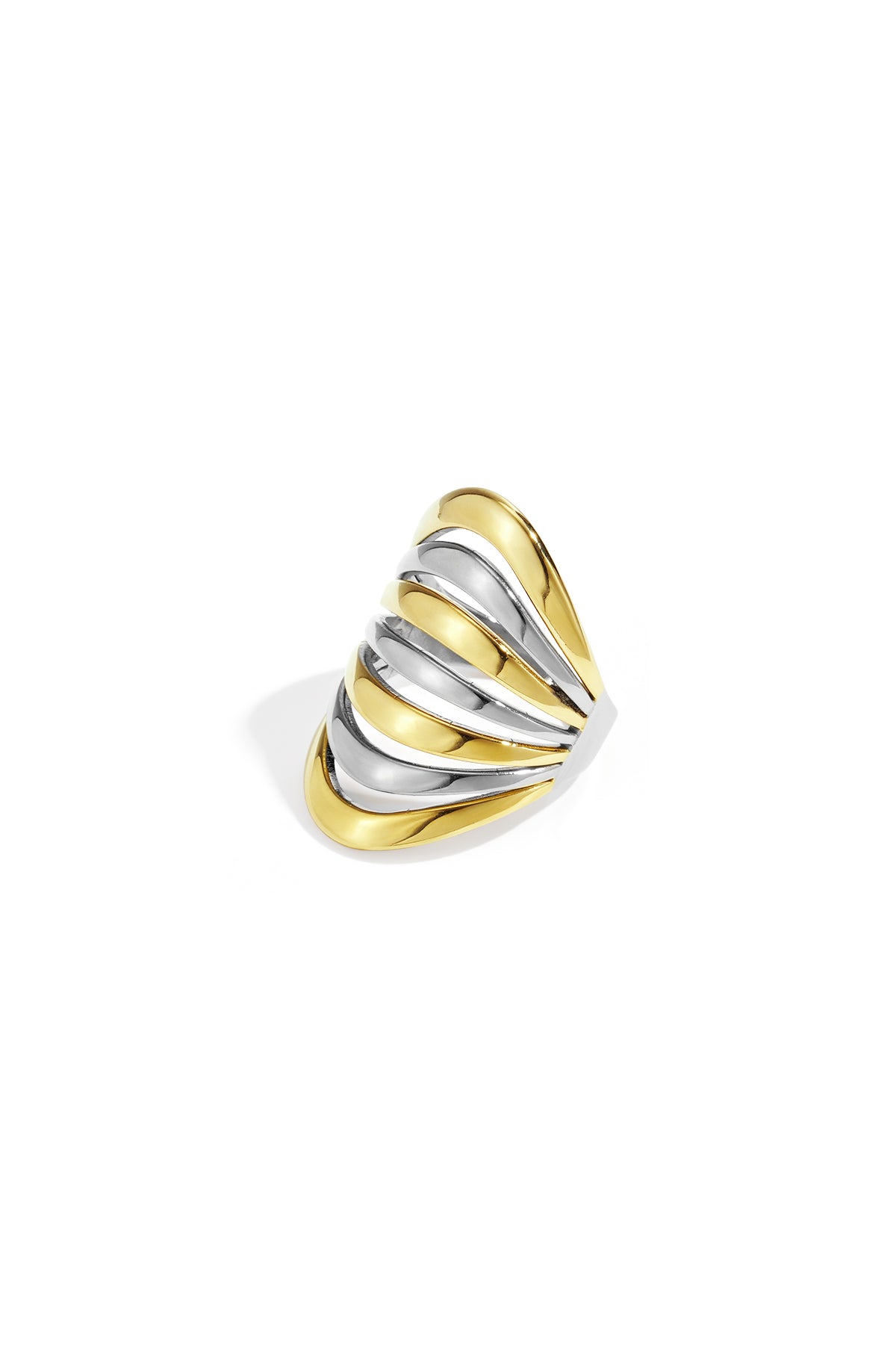 Edelstahl Statement Ringe Linien Casual Daily Simple Serie Damenschmuck