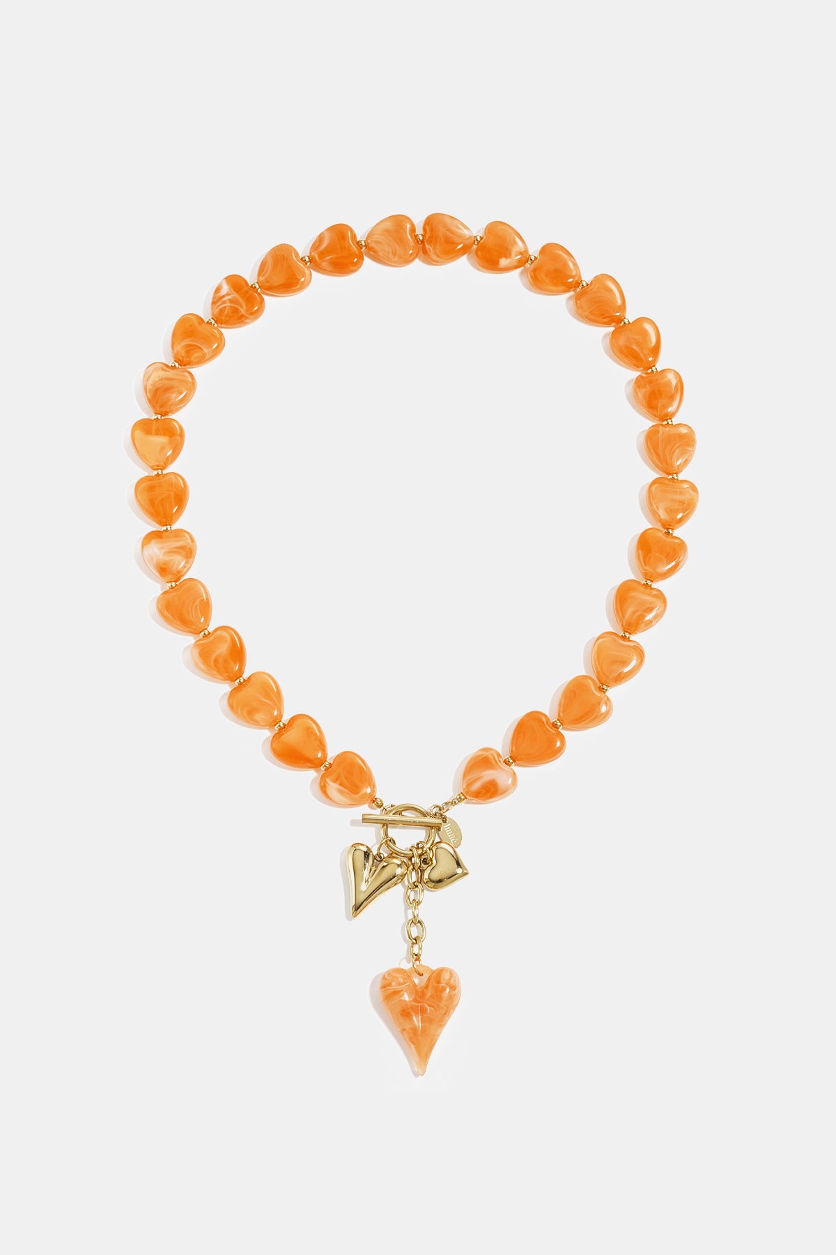 Herzförmige Halskette aus Edelstahlperlen, lässig-romantisch, Damenschmuck