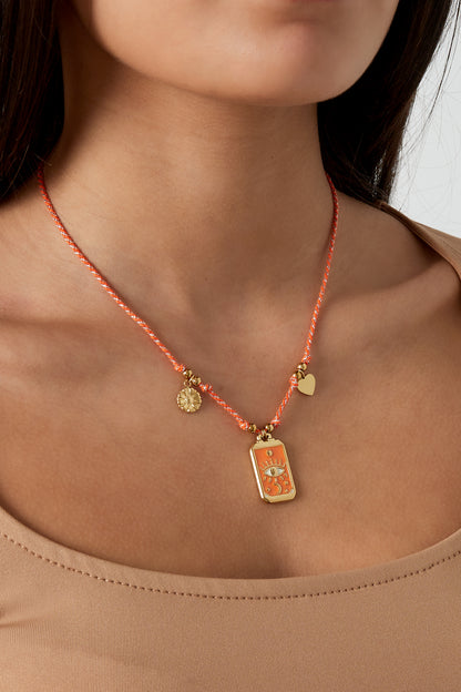 Halskette mit Eclipse-Charm - Orangegold
