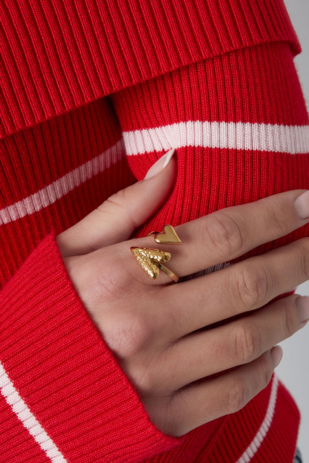 Doppelter Zuneigungsring - Goldfarben