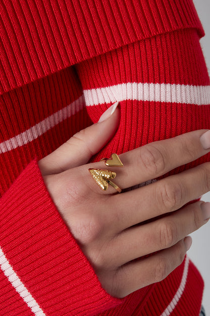 Doppelter Zuneigungsring - Goldfarben