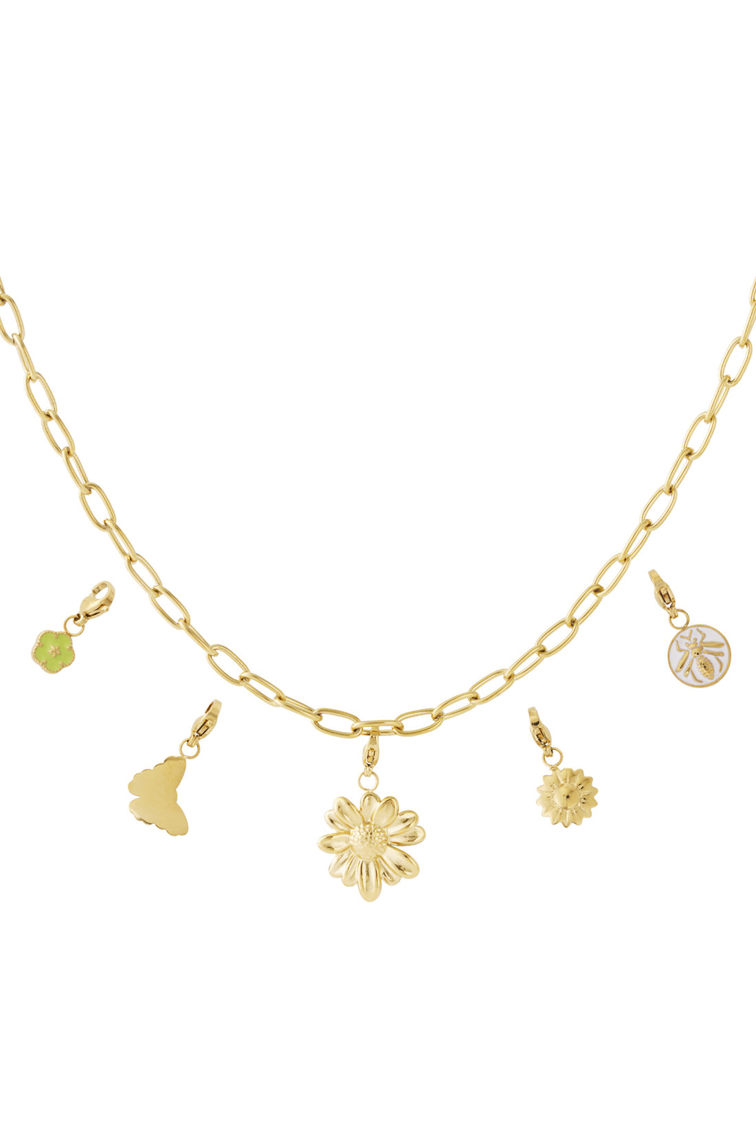 Detaillierte DIY-Halskette mit Blumenmotiv