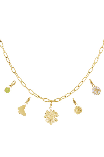 Detaillierte DIY-Halskette mit Blumenmotiv