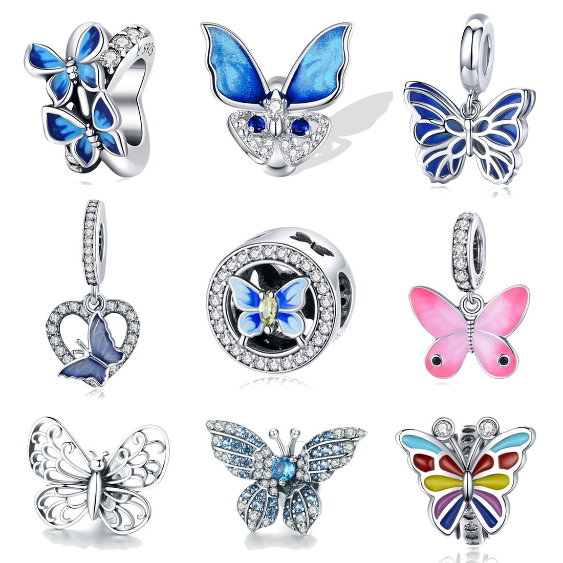 "Panjabi" Schmetterling Charm 925 Sterling Silber