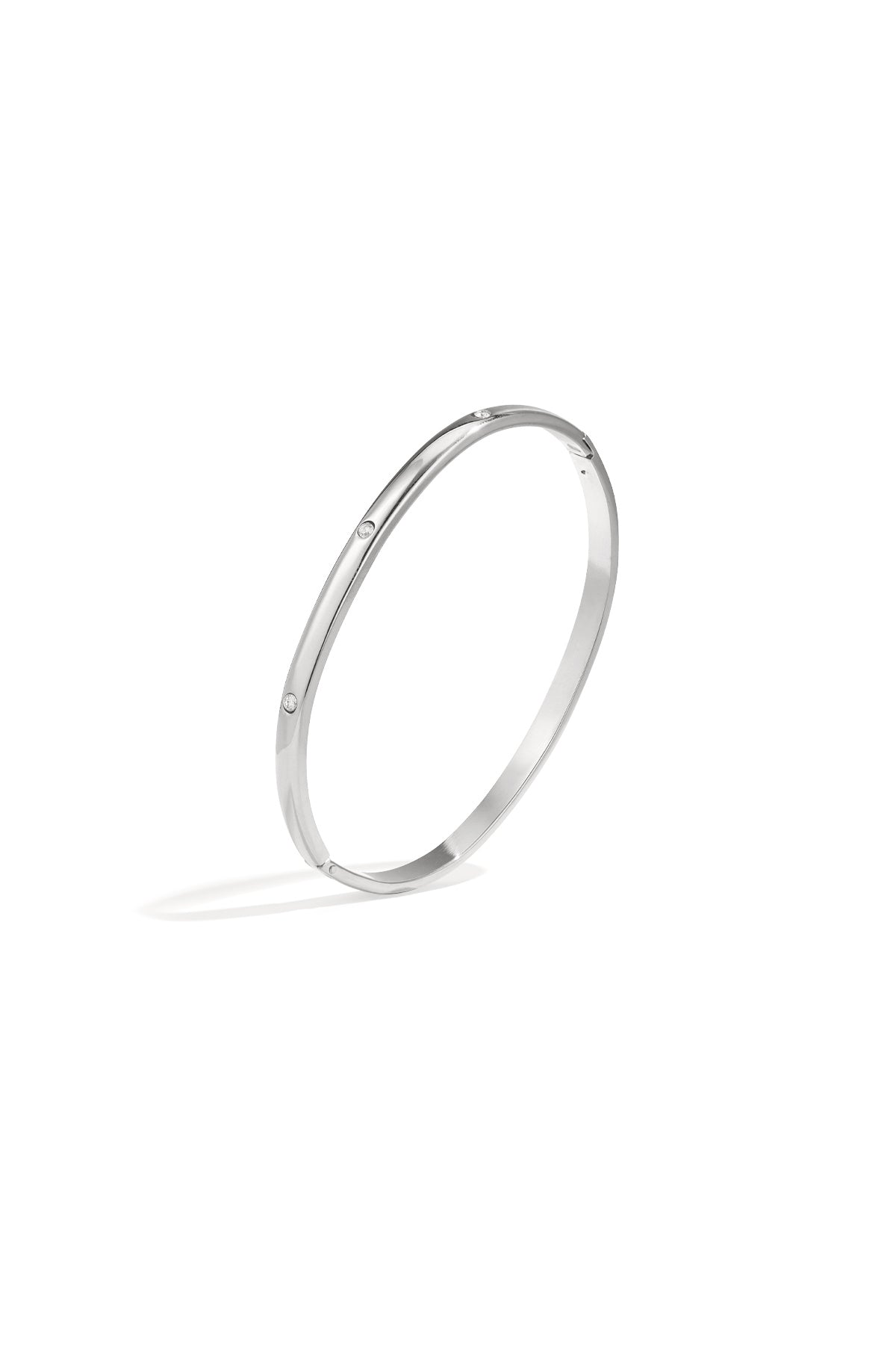 Edelstahl-Armreifen, rund, lässig, schlicht, Serie für Damenschmuck
