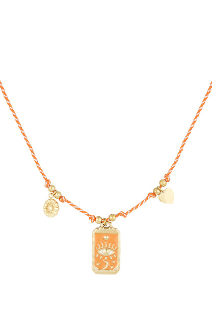 Halskette mit Eclipse-Charm - Orangegold