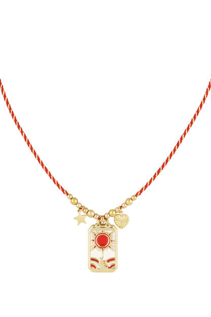 Halskette mit Eclipse-Charm - Roségold