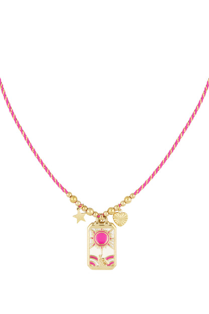 Halskette mit Eclipse-Charm - Roségold