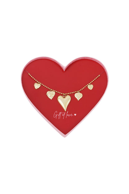 Geschenk der Liebe Edelstahl-Halskette „Loved“ – Goldfarben