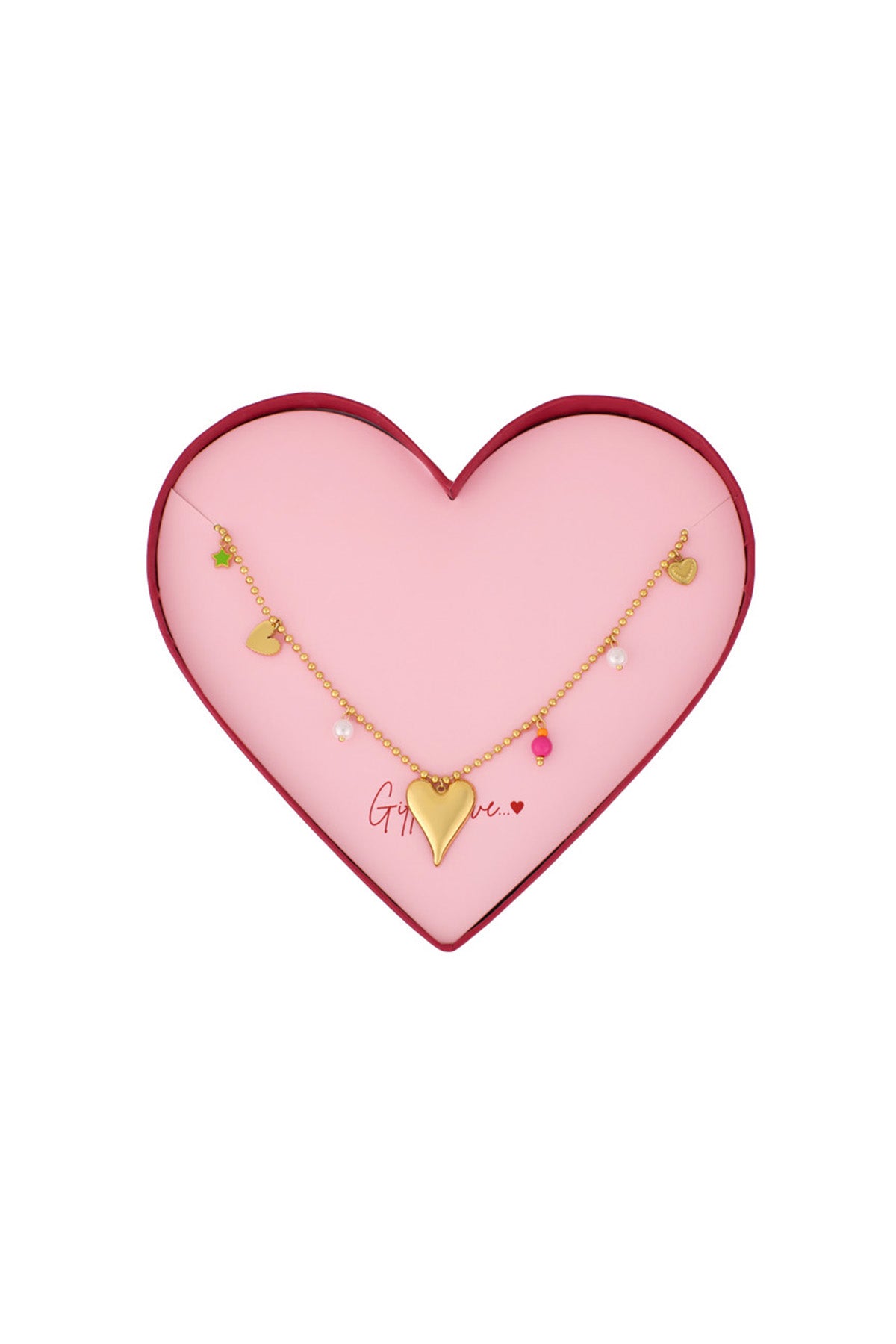 Geschenk der Liebe Edelstahl Halskette - Goldfarben