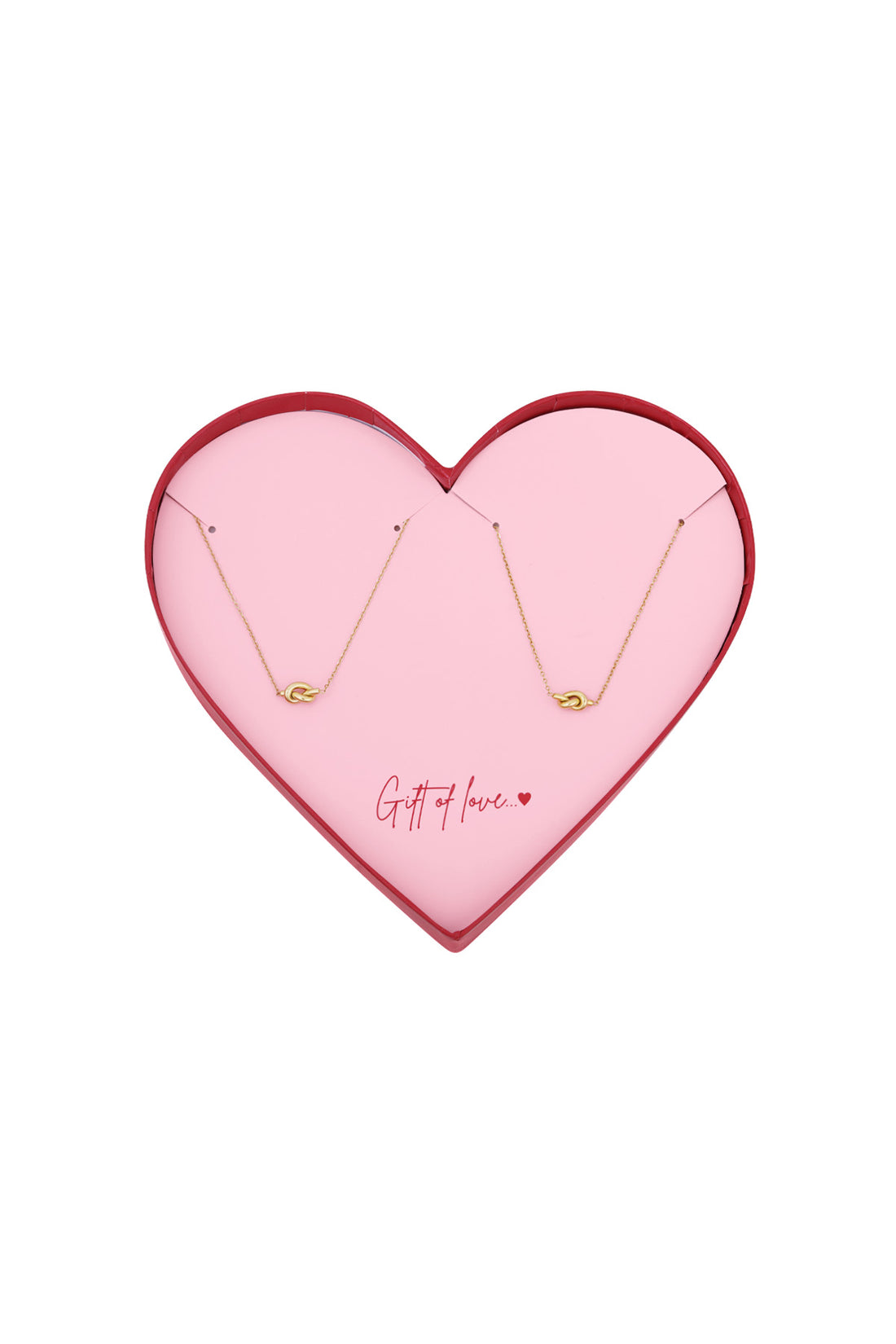 Geschenk der Liebe Edelstahl Knoten Halskette &amp; Armband - Goldfarben