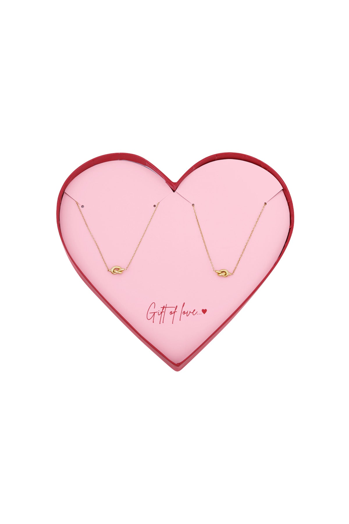 Geschenk der Liebe Edelstahl Knoten Halskette &amp; Armband - Goldfarben