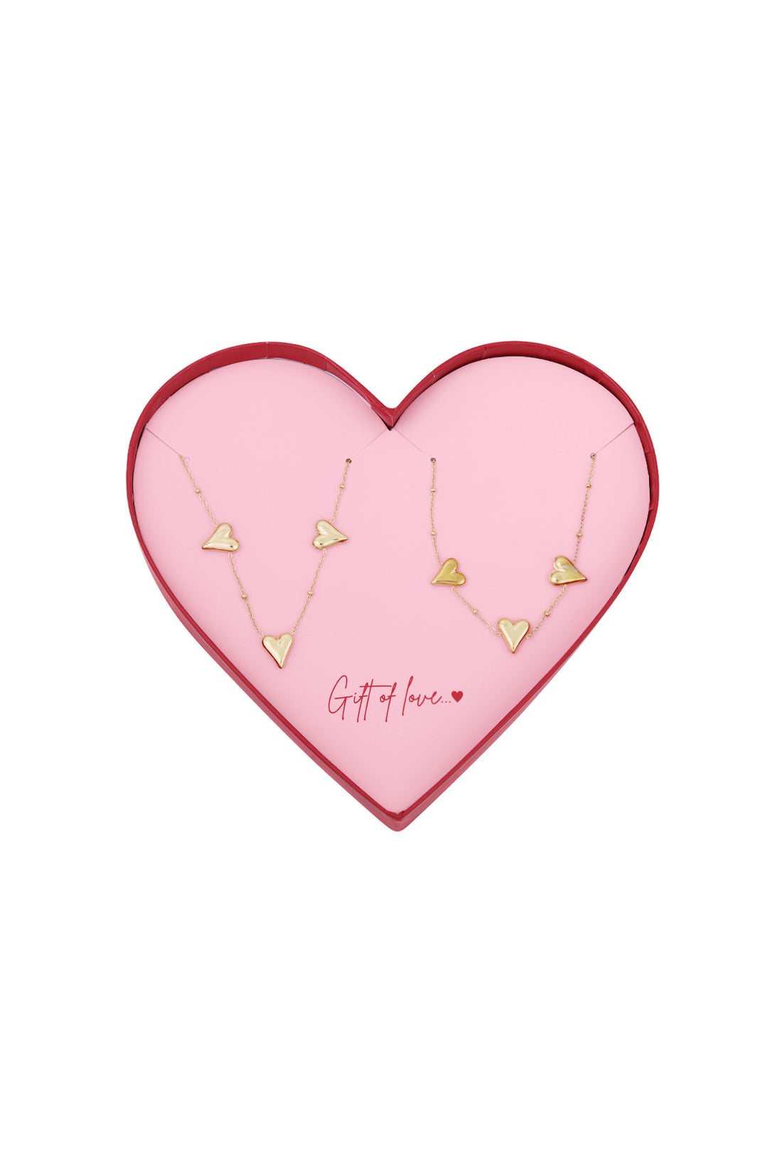 Geschenk der Liebe Halskette und Armband aus Edelstahl – Goldfarben