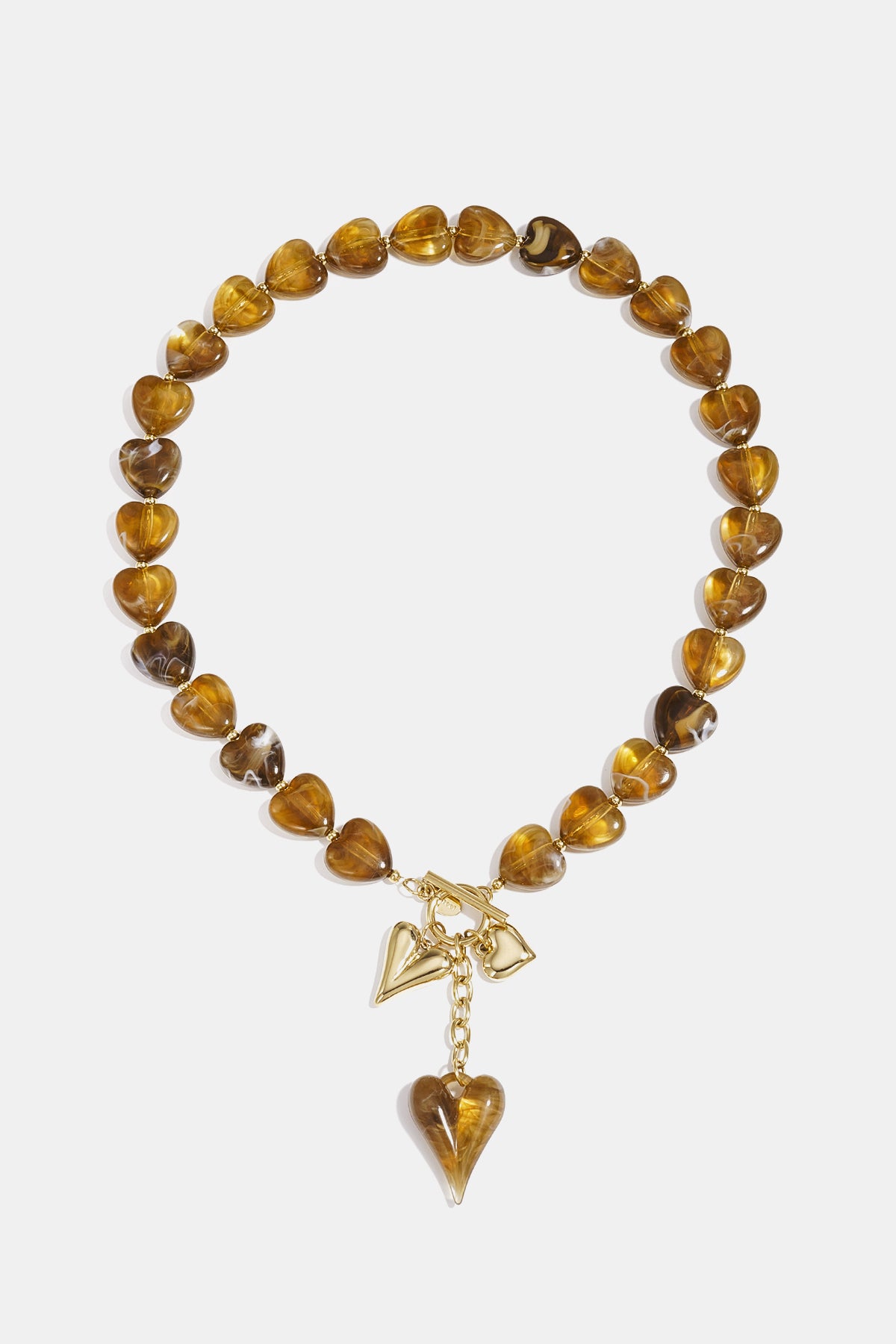 Herzförmige Halskette aus Edelstahlperlen, lässig-romantisch, Damenschmuck