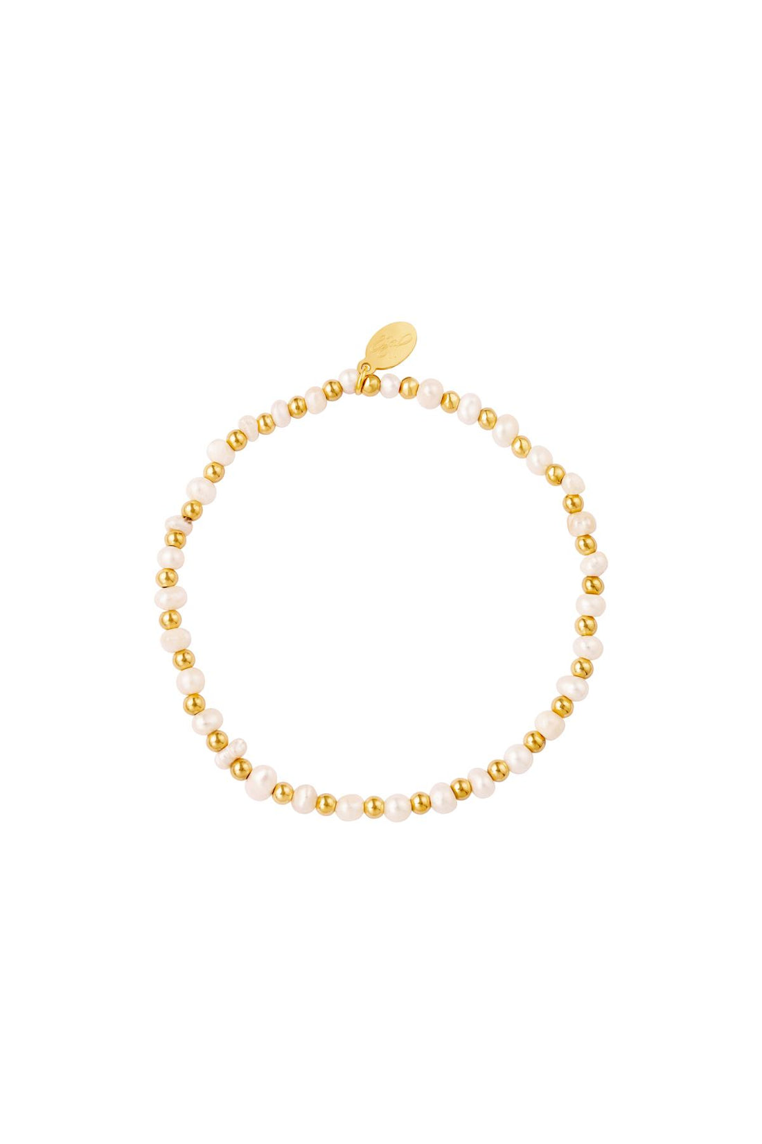 Armband Perlen Goldfarbe Edelstahl