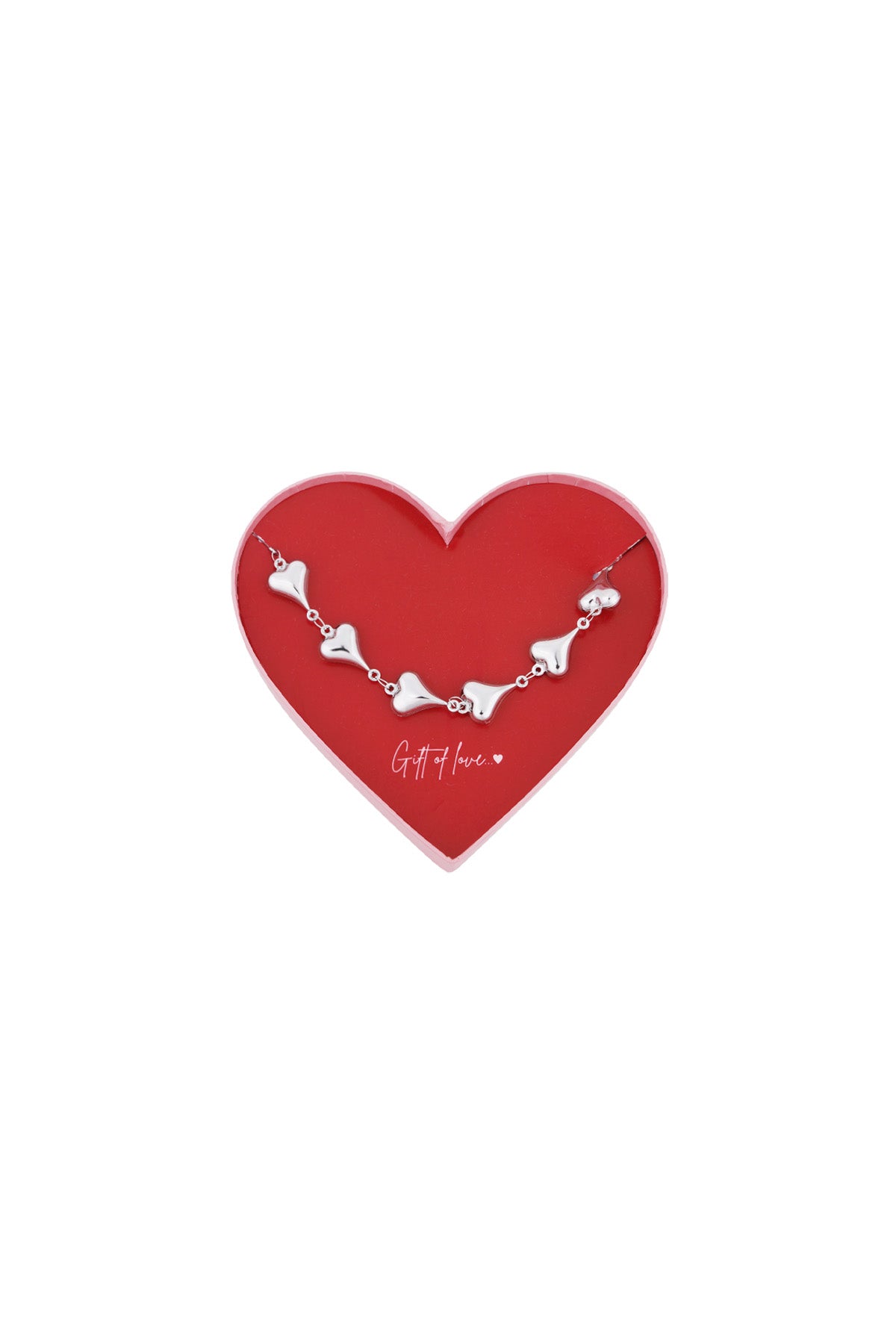 Geschenk der Liebe Herzkettenarmband aus Edelstahl – Silberfarben