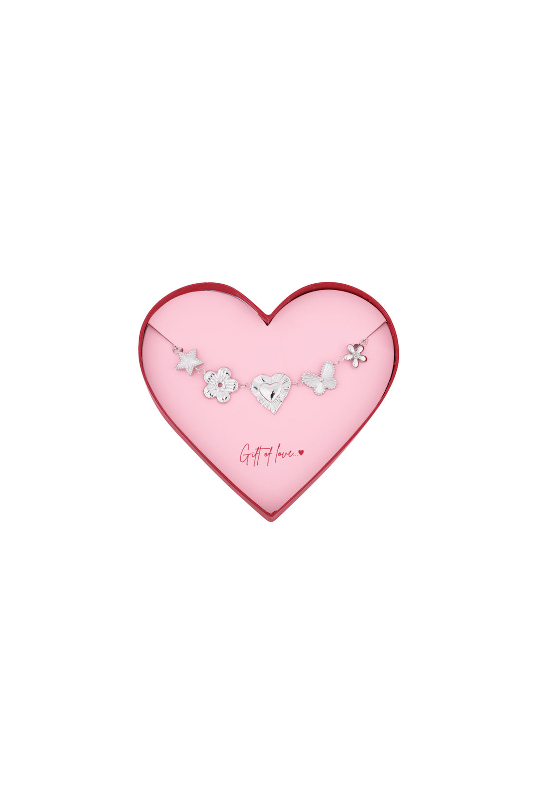 Geschenk der Liebe Schmetterlings-Liebesarmband aus Edelstahl – Silberfarben