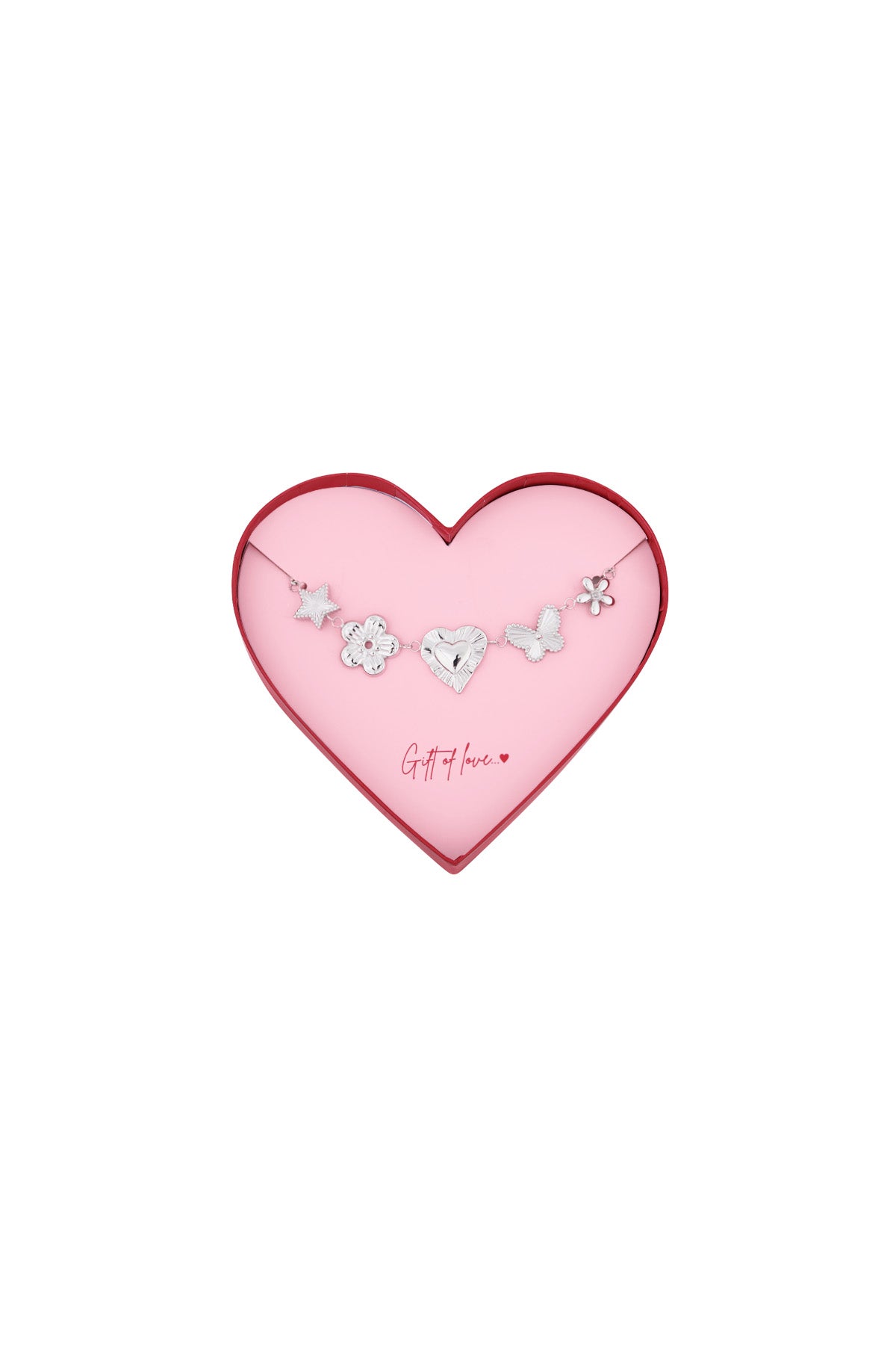 Geschenk der Liebe Schmetterlings-Liebesarmband aus Edelstahl – Silberfarben