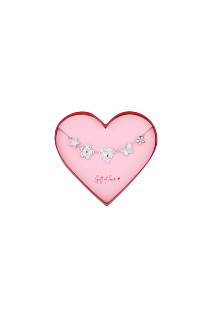 Geschenk der Liebe Schmetterlings-Liebesarmband aus Edelstahl – Silberfarben
