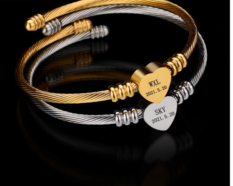 FILINZI - &quot;Love Heart&quot; Armreif, personalisierbar