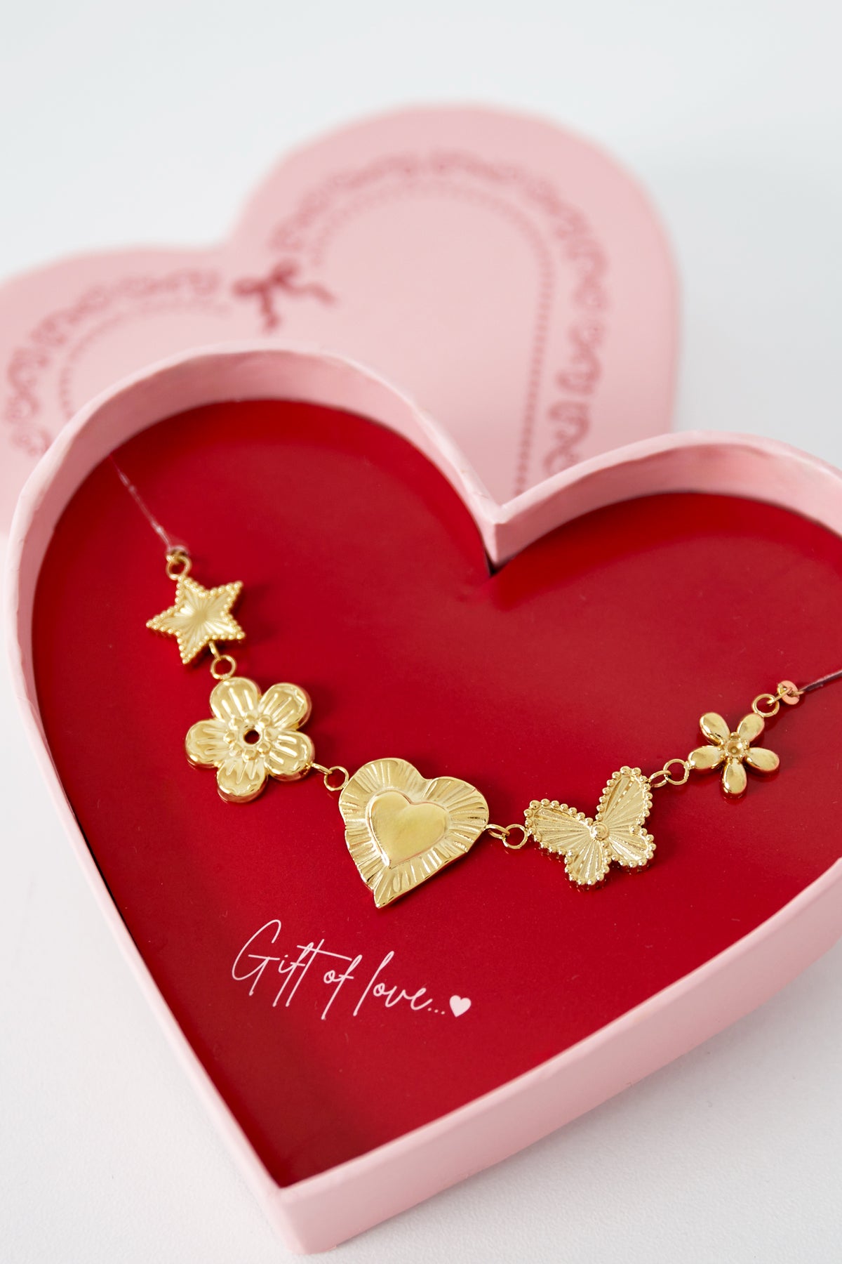 Geschenk der Liebe Edelstahl Schmetterling Liebe - Goldfarben