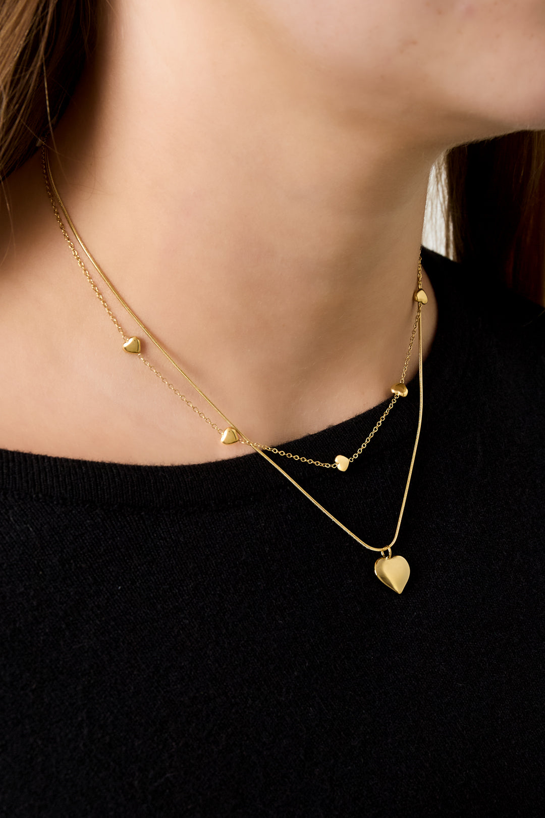 Mehrlagige Halsketten Herz Casual Daily Simple Series Damenschmuck