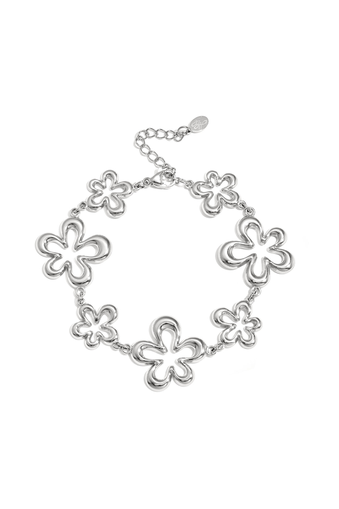 Armband mit verspielten Blumen in verschiedenen Größen