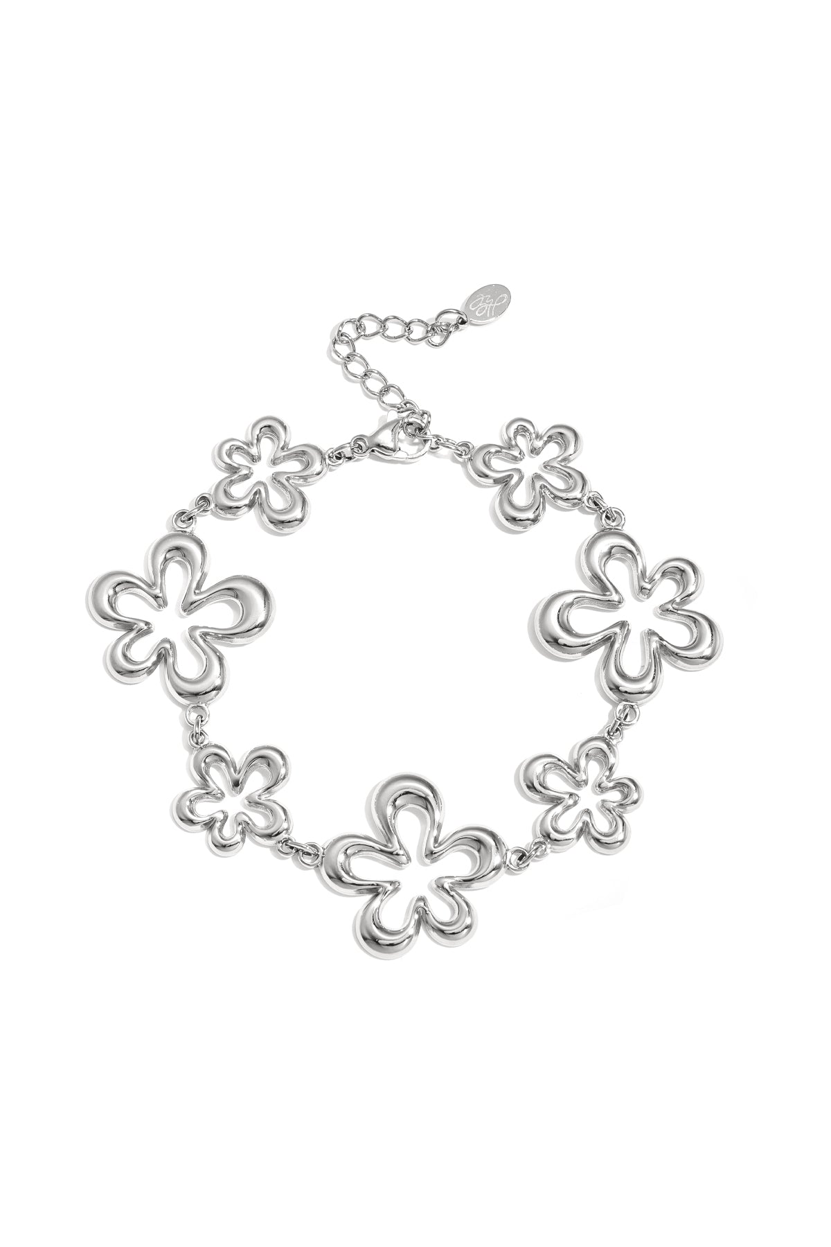 Armband mit verspielten Blumen in verschiedenen Größen
