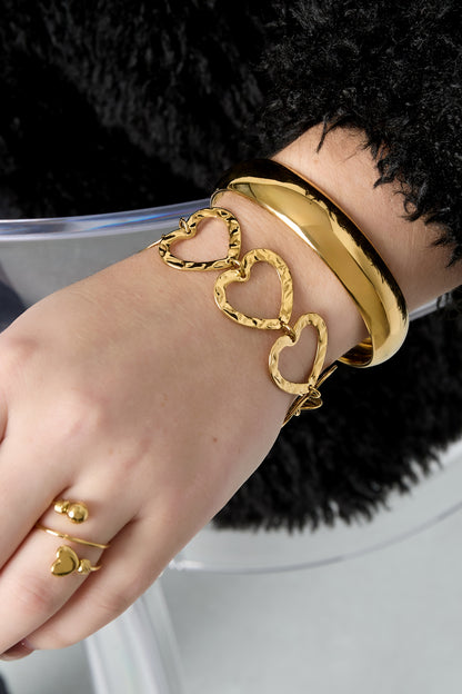 Edelstahl-Kettenarmbänder Herz Casual Daily Simple Series Damenschmuck