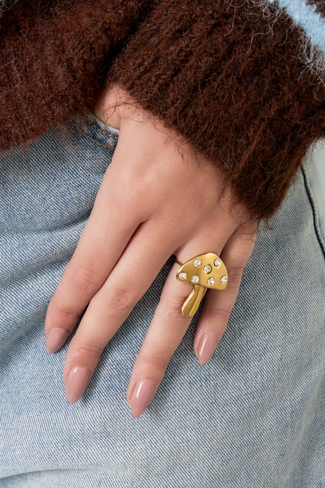 Edelstahl Statement Ringe Pflanze Casual Daily Simple Serie Damenschmuck