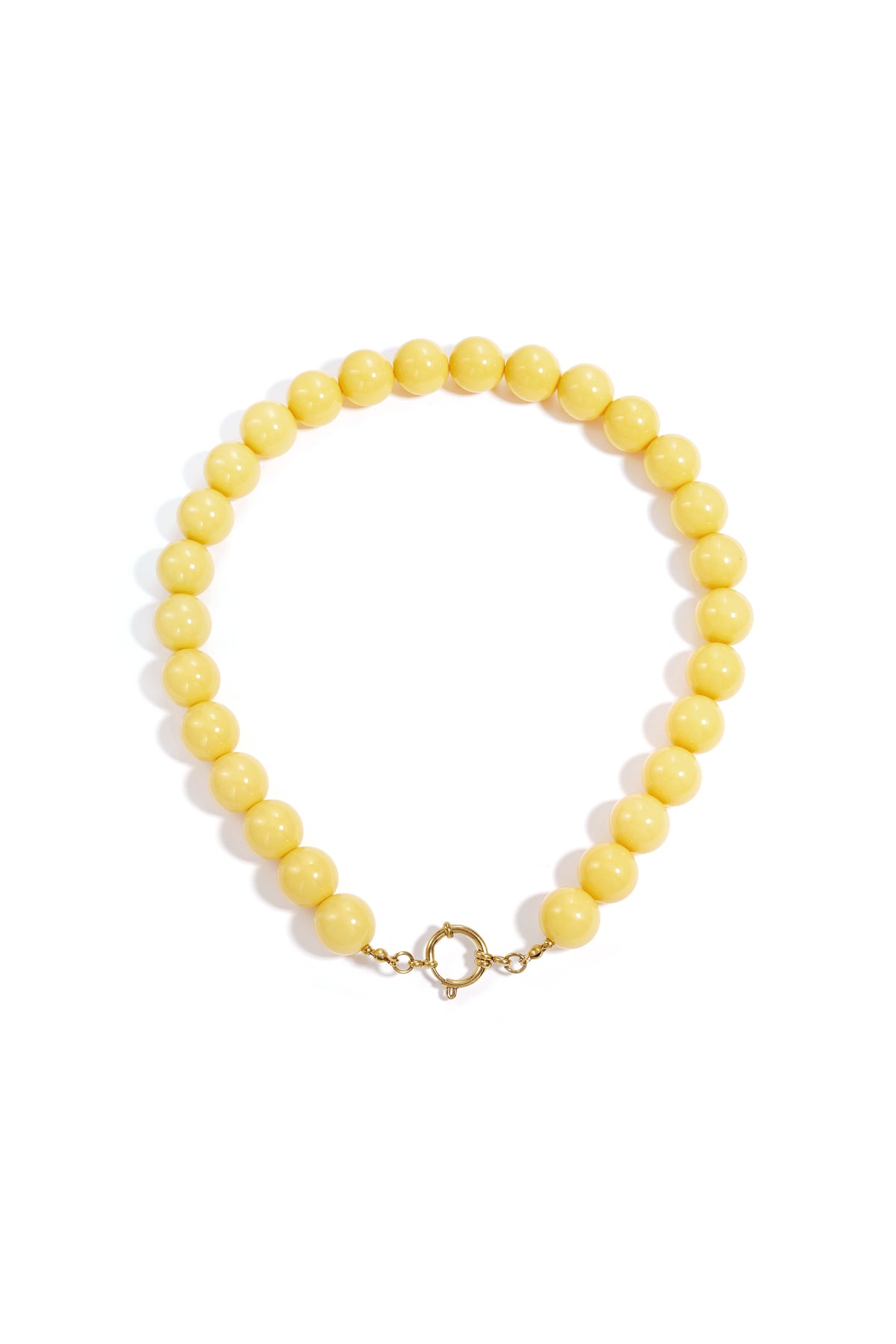 Halskette mit großen Perlen und Vorderverschluss-15mm