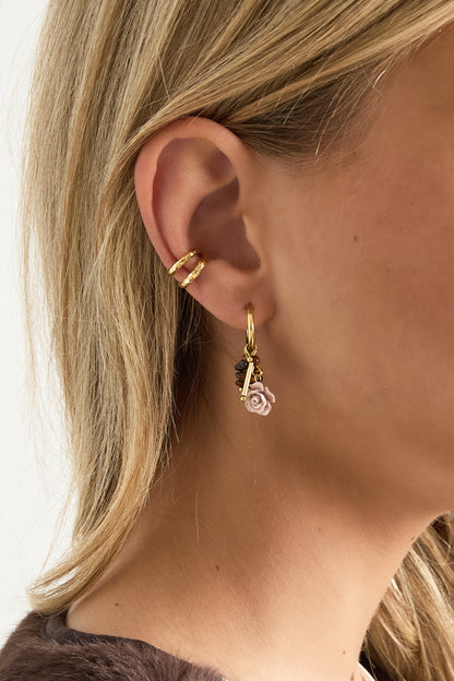 Edelstahl Tropfen Ohrringe Blume Casual Täglich Einfache Serie frauen schmuck