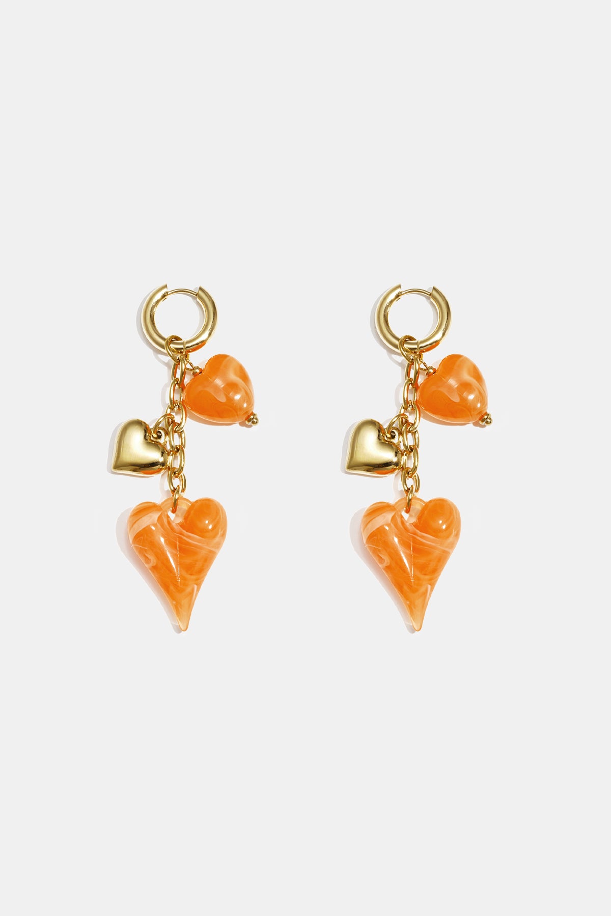 Ohrhänger aus Edelstahl, Herzform, lässig, alltagstauglich, romantisch – Damenschmuck