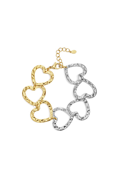 Edelstahl-Kettenarmbänder Herz Casual Daily Simple Series Damenschmuck
