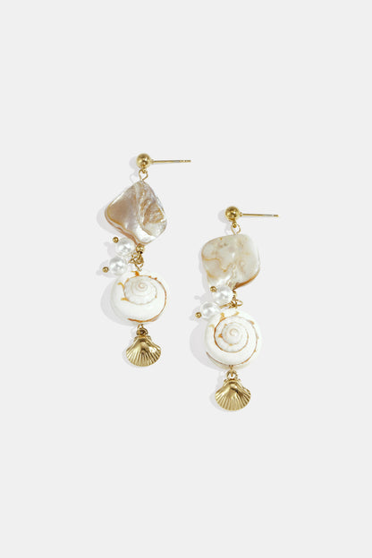 Ohrhänger aus Edelstahl, Muschel, Urlaubs- und romantische Serie, Damenschmuck