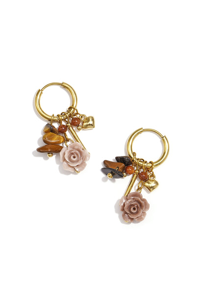 Edelstahl Tropfen Ohrringe Blume Casual Täglich Einfache Serie frauen schmuck