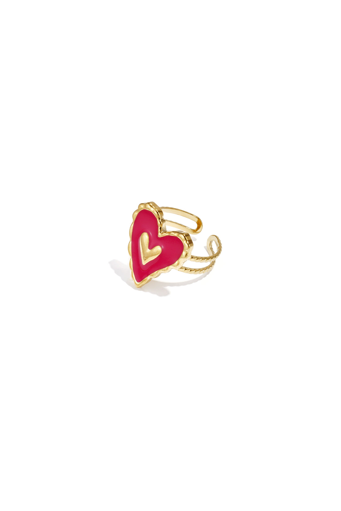Statement-Ringe aus Edelstahl, Herz, süße, romantische Serie für den Alltag, Damenschmuck