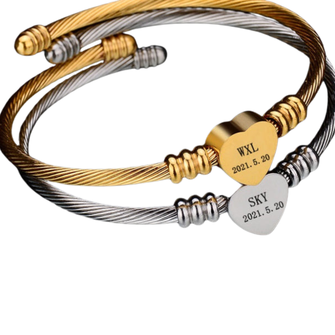 FILINZI - &quot;Love Heart&quot; Armreif, personalisierbar