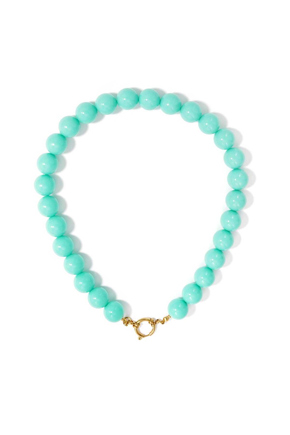 Halskette mit großen Perlen und Vorderverschluss-15mm