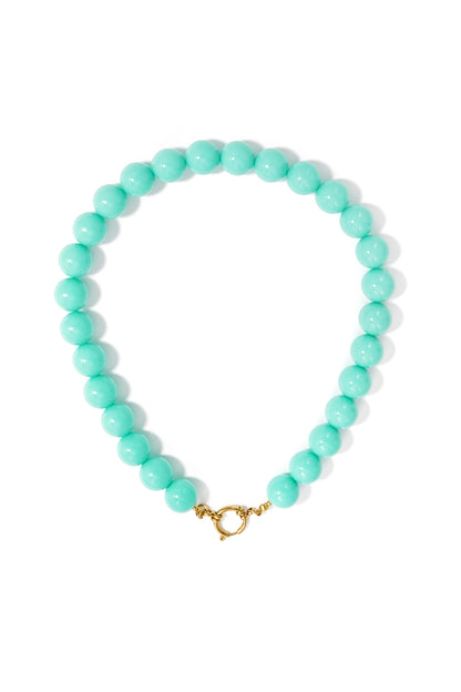 Halskette mit großen Perlen und Vorderverschluss-15mm