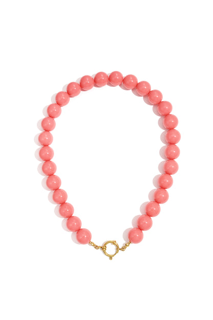 Halskette mit großen Perlen und Vorderverschluss-15mm