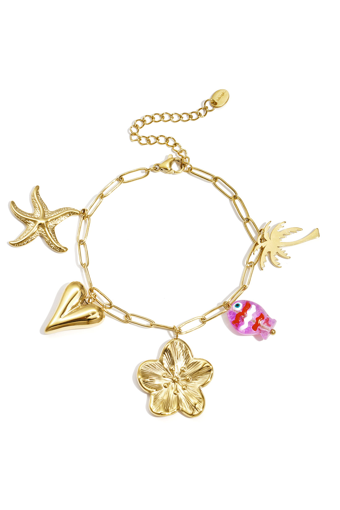 Edelstahl-Charm-Armbänder, Herz, lässig, Urlaub/Strand, schlichte Serie, Damenschmuck