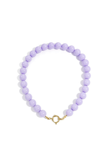 Halskette mit großen Perlen und Vorderverschluss-15mm