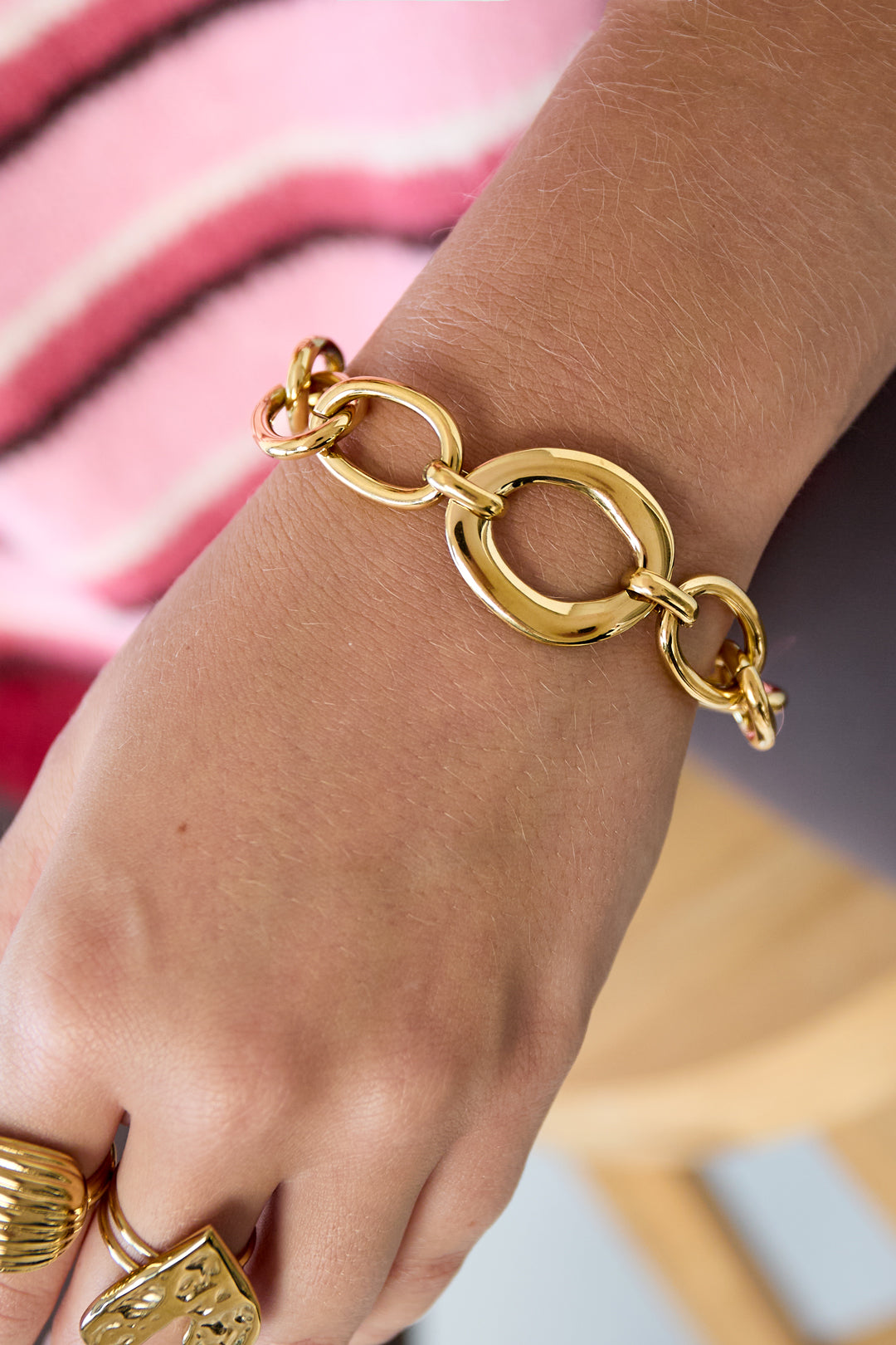 Edelstahlkette Armbänder Kette Casual Daily Simple Series Damenschmuck