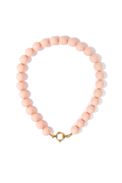 Halskette mit großen Perlen und Vorderverschluss-15mm