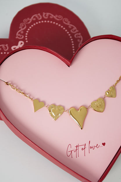 Geschenk der Liebe Edelstahl-Liebeskette - Goldfarben