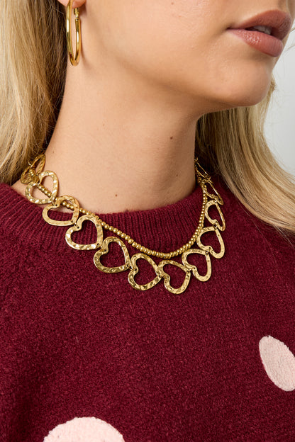 Edelstahl Kette Halsketten Herz Casual Täglich Einfache Serie frauen schmuck